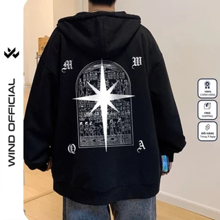 Áo hoodie unisex form rộng WIND AI CẬP nỉ Bông thời trang nam oversize thu đông