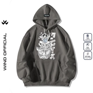 Áo hoodie unisex form rộng WIND nỉ bông One Piece 01 thời trang thu đông nam nữ oversize