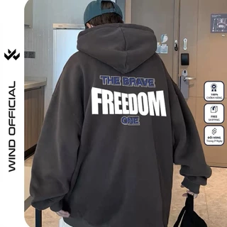 Áo hoodie unisex form rộng WIND FREEDOM bản Premium nỉ ngoại nam nữ oversize