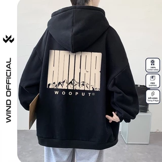 Áo khoác Nỉ zip WIND unisex form rộng WOOPUT hoodie dây kéo thời trang nam nữ oversize ulzzang