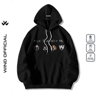 Áo hoodie unisex form rộng 4 DOGS nỉ Bông nam nữ oversize ulzzang