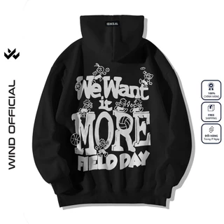 Áo hoodie form rộng WIND unisex nỉ MORE thời trang nam nữ thu đông oversize