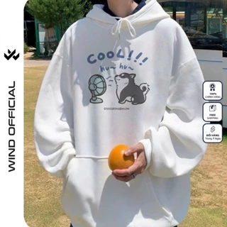 Áo Hoodie unisex form rộng WIND nỉ bông COOL thời trang thu đông nam oversize