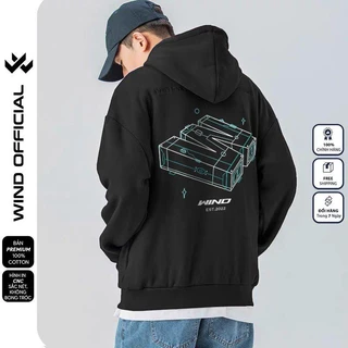 Áo khoác zip WIND 3D ZIP form rộng Unisex Hoodie dây kéo nỉ bông thơi trang nam nữ oversize