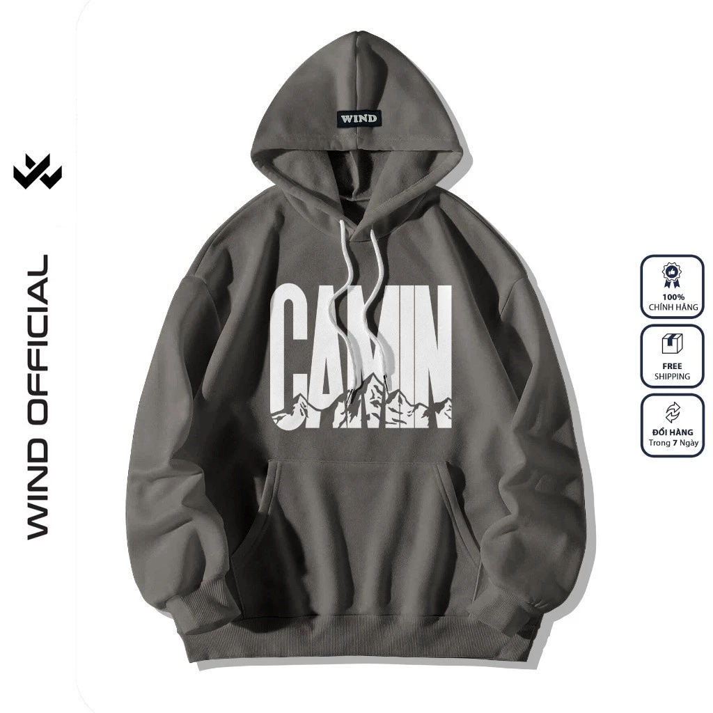 Áo hoodie unisex form rộng WIND CAMIN thời trang áo khoác nam nữ oversize ulzzang