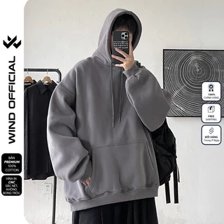 Áo hoodie form rộng WIND unisex nỉ bông BASIC thời trang nam nữ oversize ulzzang