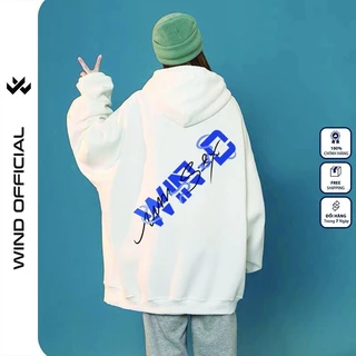 Áo hoodie form rộng WIND unisex nỉ bông HD24 thời trang nam nữ oversize ulzzang