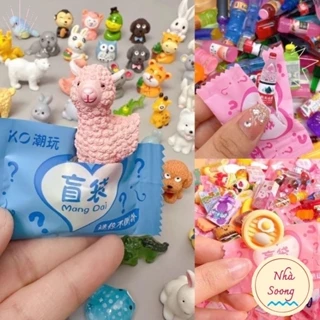 Combo 30 túi mù, túi mù mini, blind box, túi mù charm động vật, charm chai nước, đồ ăn mini dễ thương cho bé