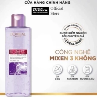 Nước Tẩy Trang Cấp Ẩm Căng Mịn Da L'Oreal Paris Pure Revitalift Hyaluronic Acid 400ml dành cho da dầu mụn, da khô JP 4.0