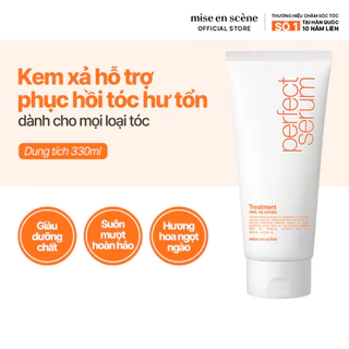 [Hàng tặng không bán] Kem xả mise en scene Perfect Serum Treatment 330ml giúp phục hồi tóc hư tổn mềm mưọt, chắc khỏe