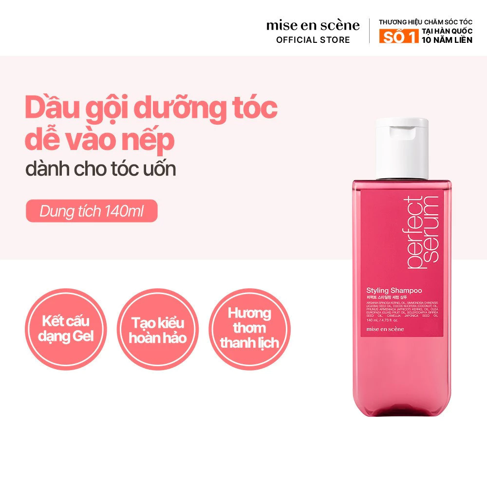 [GIFT] Dầu gội mise en scene Perfect Serum Styling Shampoo140ml dưỡng tóc suôn mượt, tóc dễ vào nếp