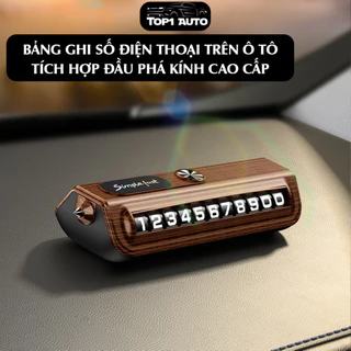 Bảng số điện thoại trên ô tô loại Simple 2 in 1 dãy số lăn tích hợp búa phá kính cứu hộ cao cấp