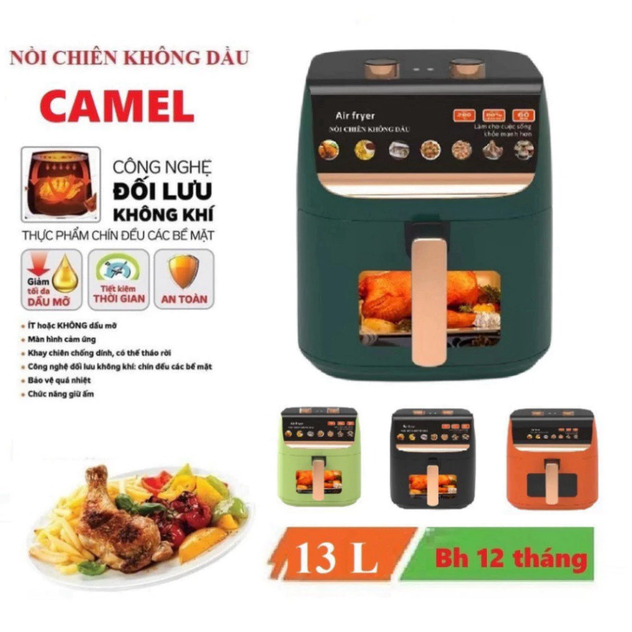 Gia dụng Bắp Nồi chiên không dầu Camel 12L/Camel 10L LỖI 1 ĐỔI 1, bảo hành chính hãng 12 tháng