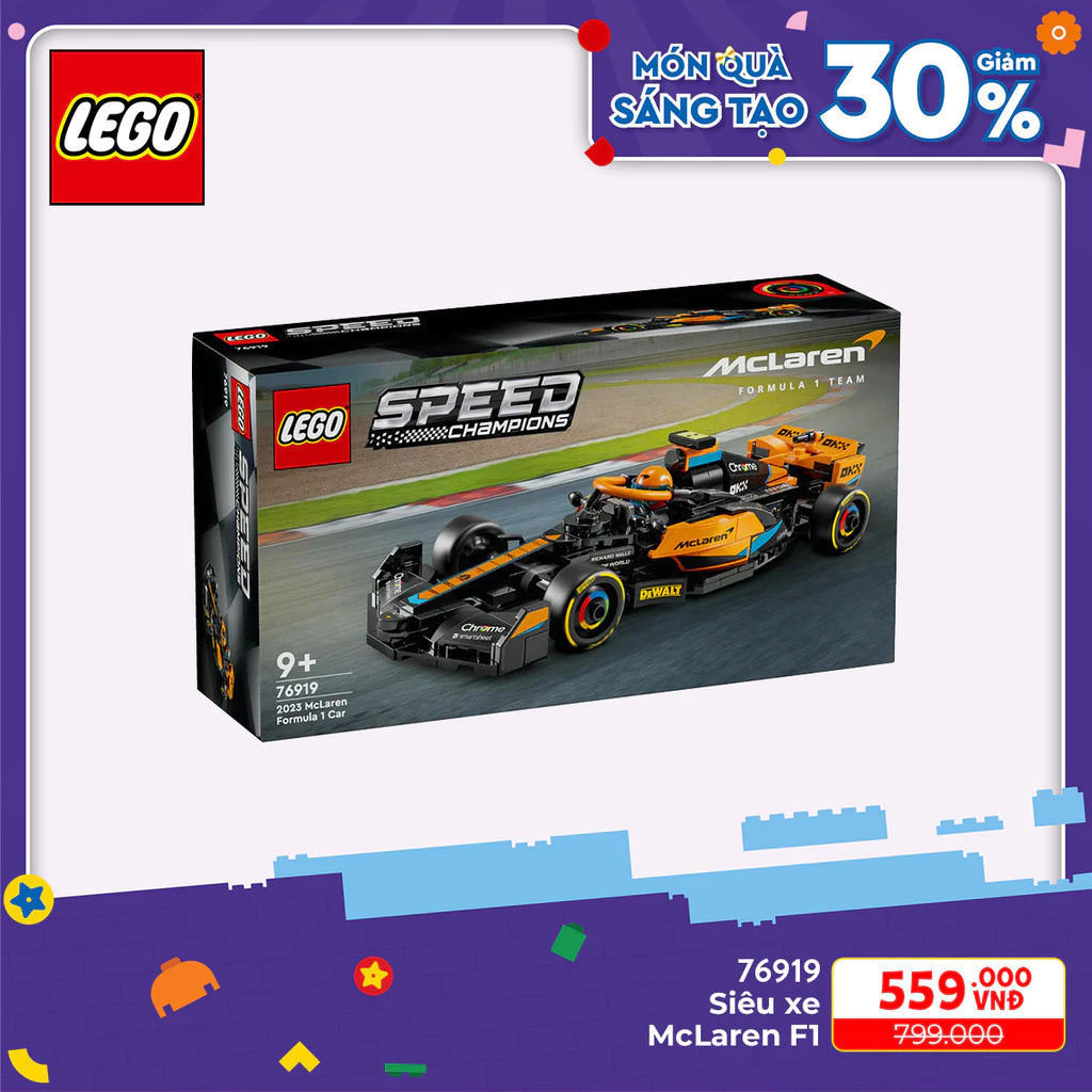  LEGO SPEED CHAMPIONS 76919 Đồ chơi lắp ráp Siêu xe McLaren F1 (245 chi tiết)