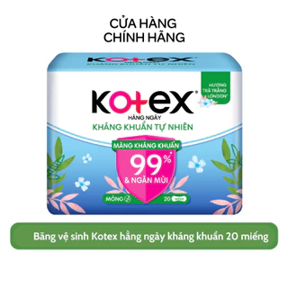[Quà tặng không bán] Băng vệ sinh Kotex hằng ngày kháng khuẩn 20 miếng