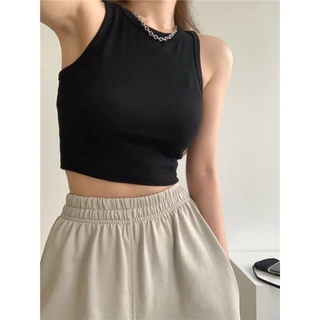 Áo ba lỗ nữ, áo 3 lỗ croptop nữ cổ tròn chất thun tăm sát nách màu trơn cho nữ, thoáng mát A01  Gu4You.Store