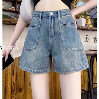 Quần Đùi Jeans Nữ Phối Túi Trước Cá Tính Độc Đáo JS011