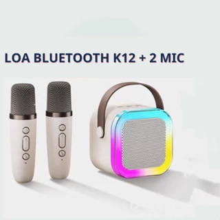 Loa Bluetooth K12 Kèm 2 Micro Không Dây Hát Karaoke Tại Nhà, Âm Thanh Hay Bass Cực Chuẩn