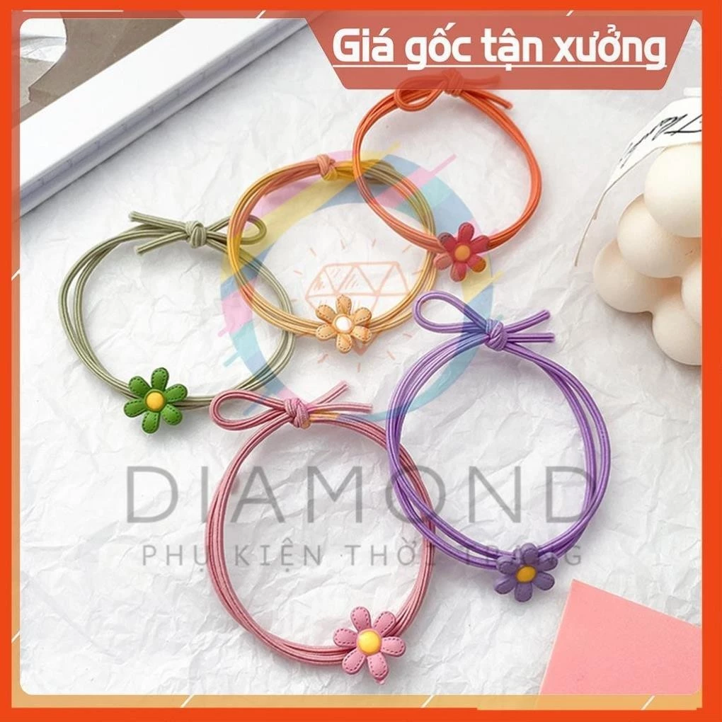 Dây Cột Tóc Hoa Cúc Nhỏ Đa Sắc Màu Diamond CT03