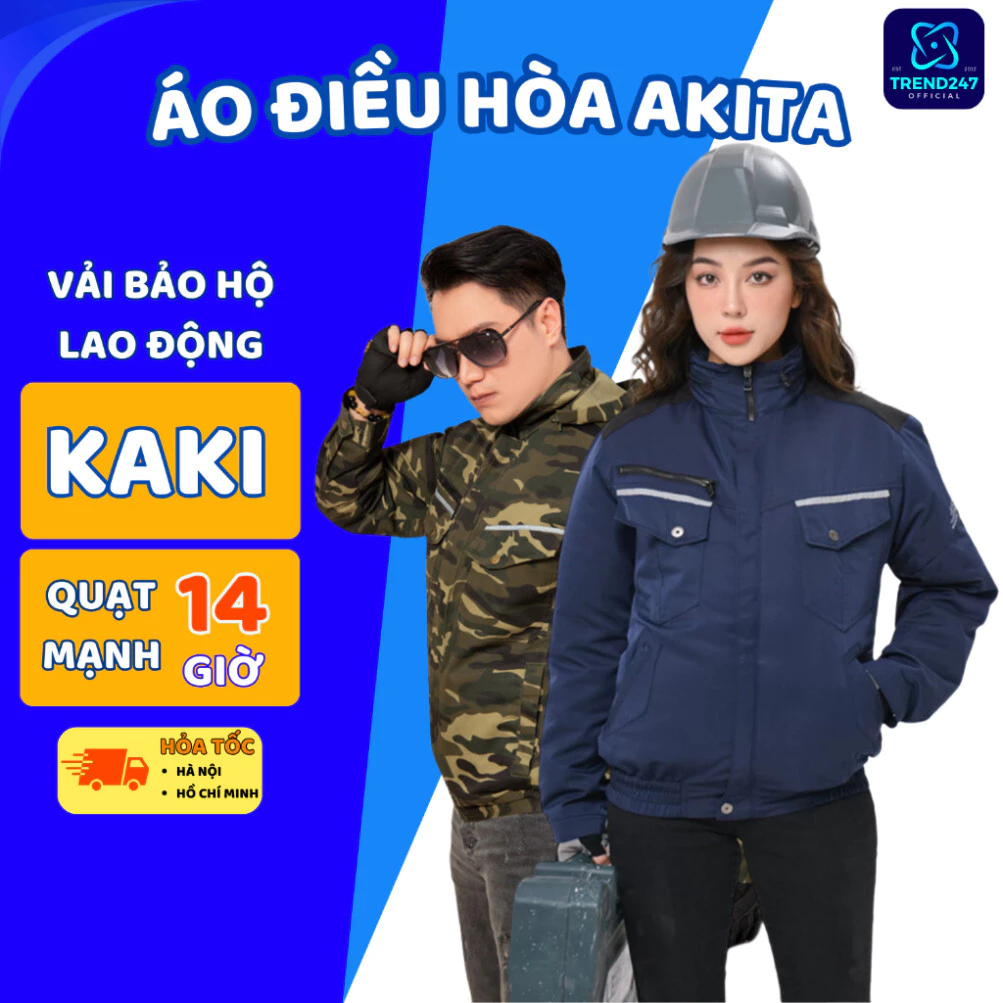 Áo điều hòa nhật bản AKITA siêu nhẹ, thoáng khí, chống nắng tốt sử dụng liên tục 10 - 18 tiếng