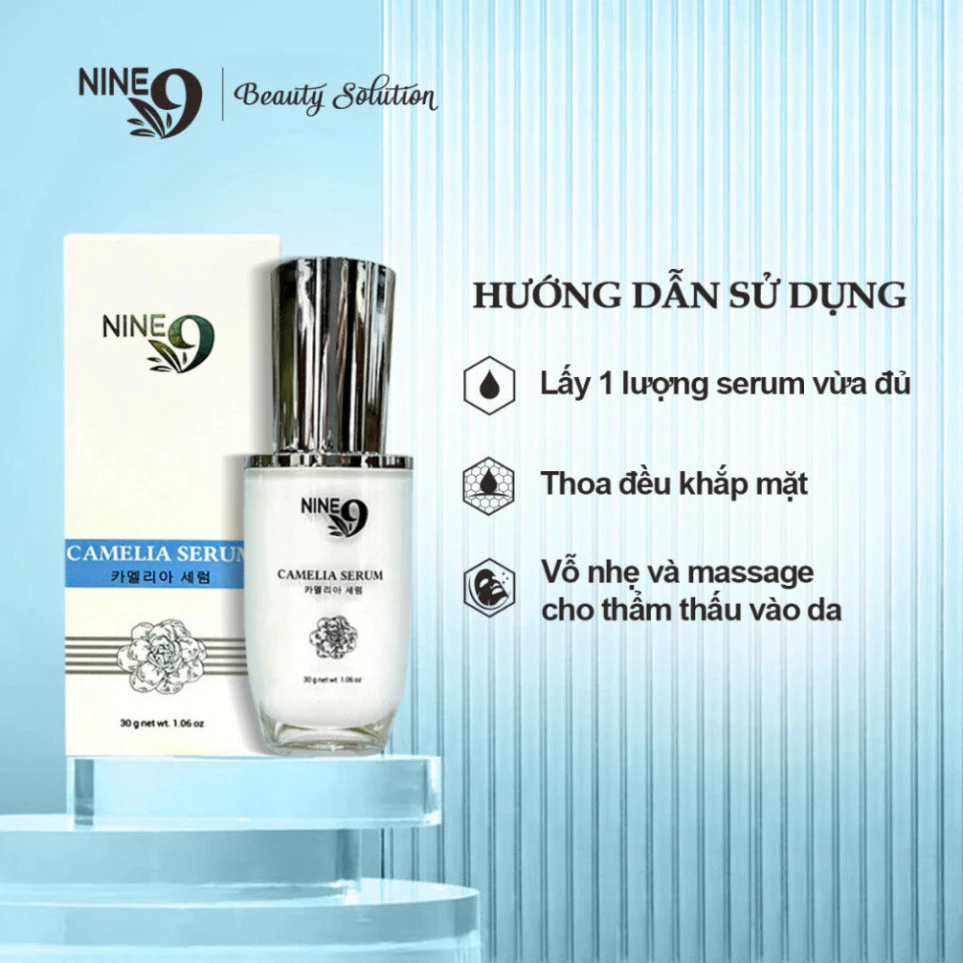 Serum hoa trà Nine 9 30ml cấp ẩm phục hồi dưỡng ẩm làm mịn da chống lão hóa căng bóng mịn màng G