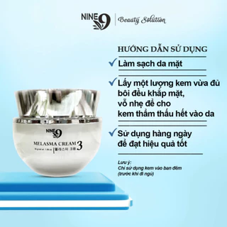 NEW Kem nám ban đêm Nine 9 số 3 30gr  mờ nám, tàn nhang dưỡng trắng da mịn màng hiệu quả