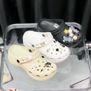 dep cross Dép Classic Sandal Crush Clog nữ  đé CAO  tặng 10 Jib dễ thương - Hàng chính hãng - Sấu vui vẻ Official - CC