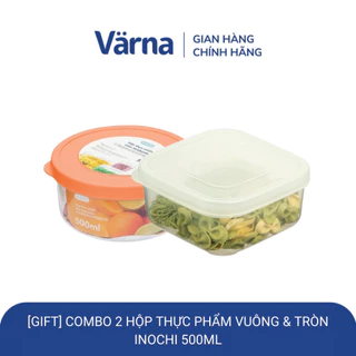 GIFT_Combo 2 Hộp thực phẩm vuông và tròn Hokkaido 500ml