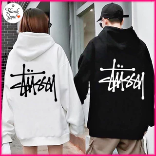 Áo Hoodie STUSSY CHỮ ĐEN TRẮNG Local Brand nỉ bông cực dày form rộng Unisex (TY7030L - Full Box)