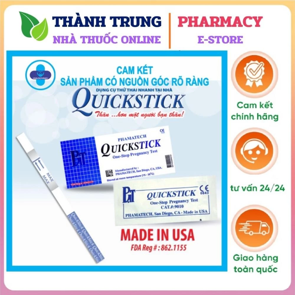 Que Thử Thai Quickstick , Allisa SP077 hàng chính hãng từ USA - bộ 1 kit test