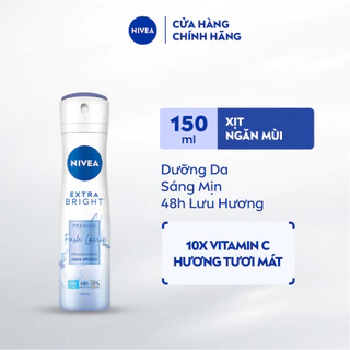 Xịt ngăn mùi NIVEA dưỡng sáng hương nước hoa (Tươi mát/Ngọt ngào/Quyến rũ) 150ml