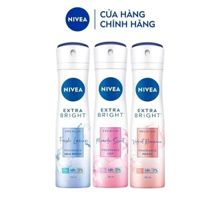 Combo 3 Xịt ngăn mùi NIVEA dưỡng sáng hương nước hoa (Tươi mát/Ngọt ngào/Quyến rũ) 150ml