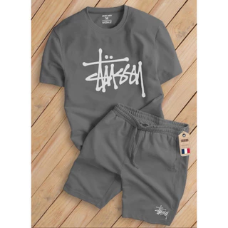 🔥HOTSALE🔥 Bộ Quần Áo Thun Stusy Form Unisex Big Logo Chữ Thun 100% cotton 2 chiều - Áo Cộc Tay Mùa Hè Hàng Full Box!