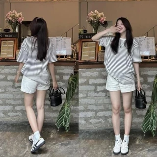 Quần short jeans mềm nữ to gấu lưng cao basic QU17