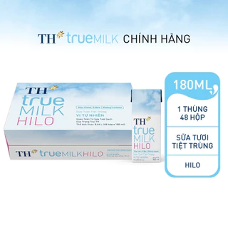 Thùng 48 hộp sữa tươi tiệt trùng TH True Milk HILO 180ml (48 hộp)