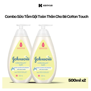 [CHỈ CÒN 210K SAU VOUCHER] Combo 2 Chai Sữa Tắm Gội Toàn Thân Mềm Mịn Johnson' Baby Bath Cotton Touch 500mlx2