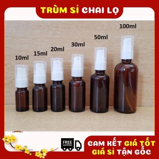 [TRÙM SỈ] Chai Chiết Mĩ Phẩm ✵ Chai Thủy Tinh Xịt Giọt 5ml,10ml,15ml,20ml,30ml,50ml,100ml Chiết Mĩ Phẩm, Serum