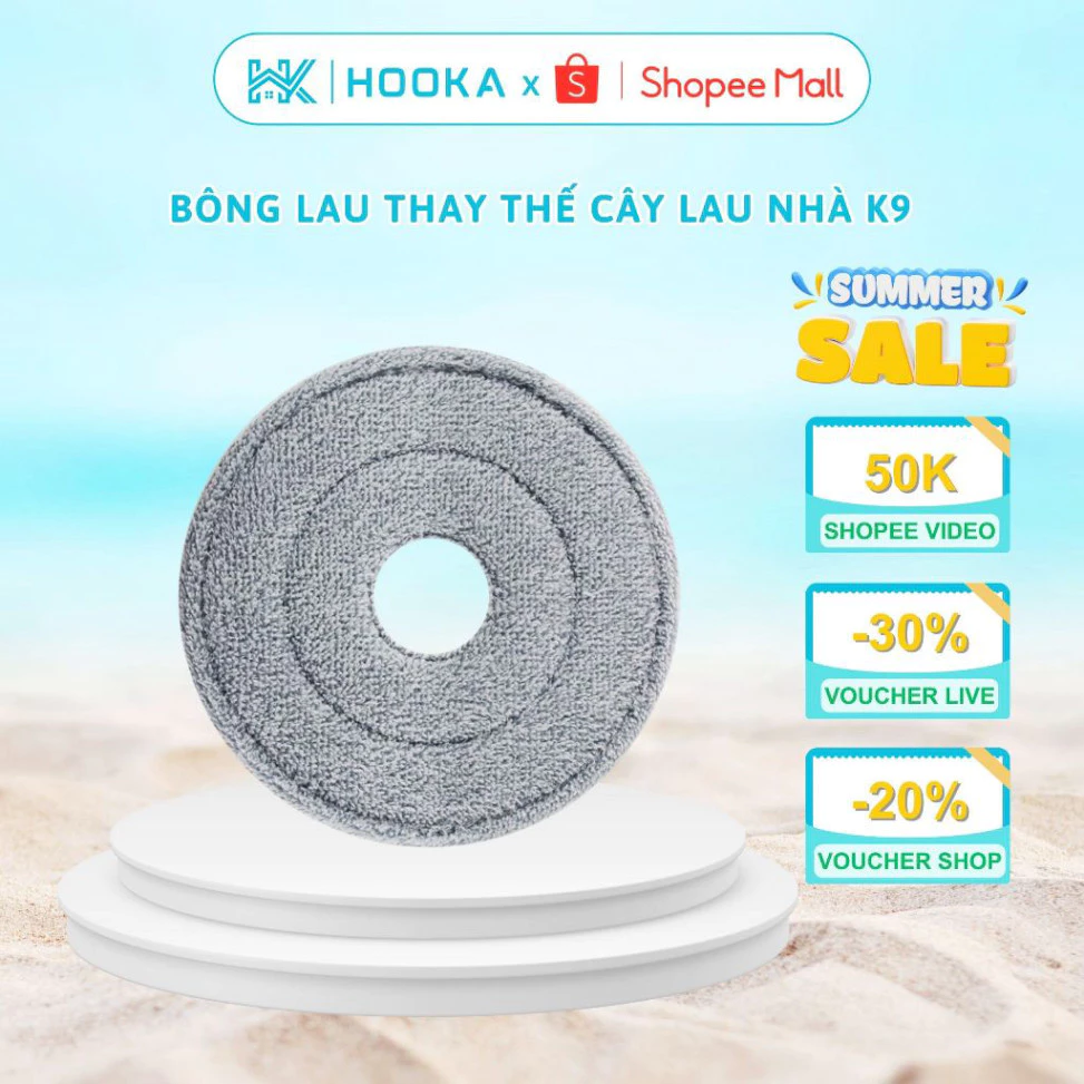 Bông Lau Dự Phòng Cho Chổi Lau Nhà K9 - Bông Lau Sợi Microfiber Hình Tròn