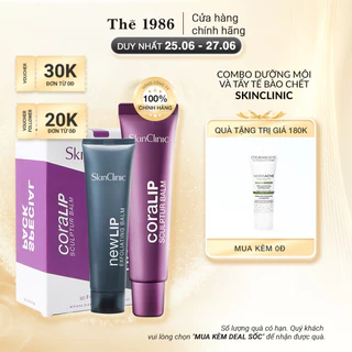 [Hàng CTY] Combo Dưỡng Môi Và Tẩy Tế Bào Chết Môi Skinclinic Pack Coralip 15Ml + New Lip 15Ml