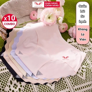 Combo 10 quần lót nữ su VINGO viền sóng không hằn đáy 2 lớp cotton kháng khuẩn hàng Việt Nam CB39