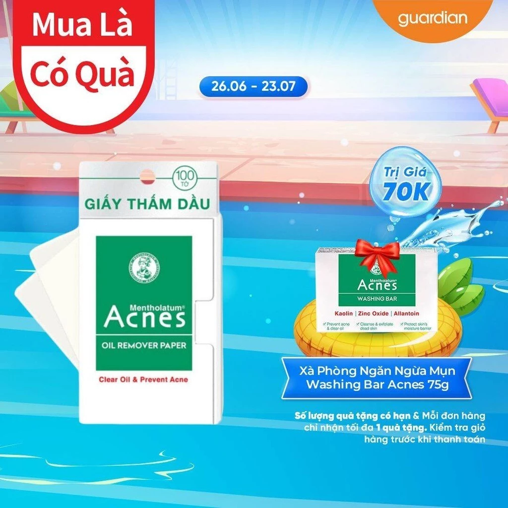 Giấy Thấm Dầu Oil Remover Paper Acnes 100 Tờ