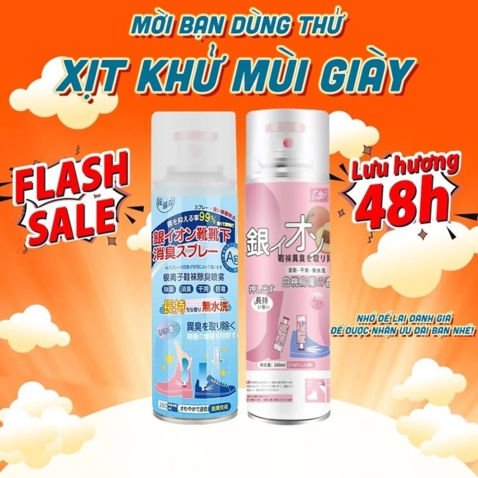 Chai Xịt Khử Mùi Giày Dép NaNo Bạc, Xịt Khử Mùi Hôi Chân Nano