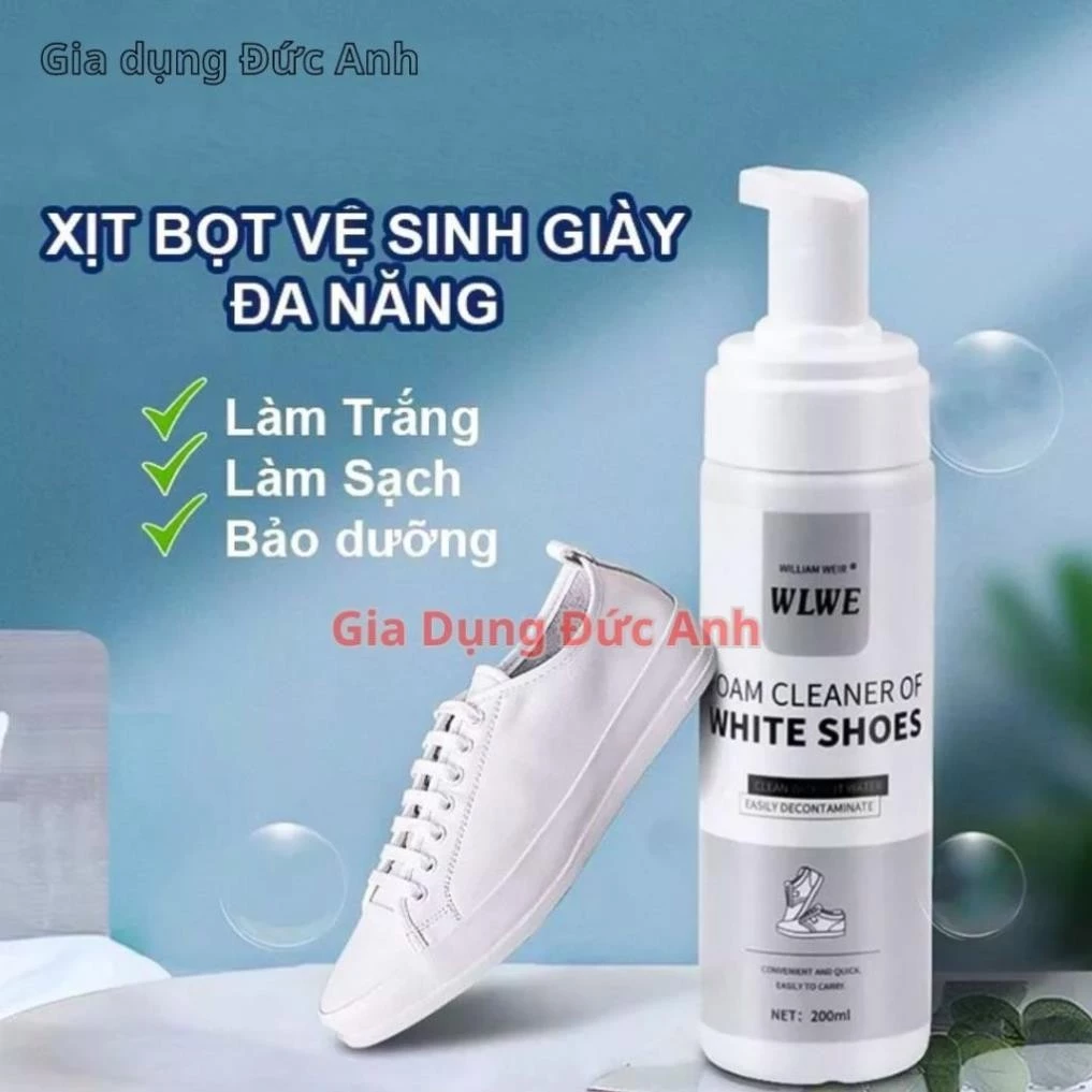 Chai Xịt Bọt Tuyết Vệ Sinh Giày WLWF - Bình Xịt Bọt Tuyết Giặt Khô Giày, Dung Dịch Vệ Sinh Giày Sneaker Cao Cấp