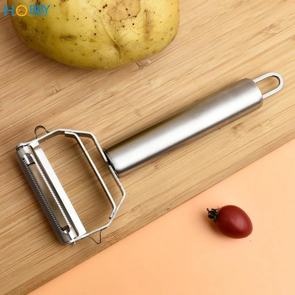 Dao nạo củ quả inox đa năng 3 trong 1 có thể bào sợi, chất liệu inox an toàn ,vệ sinh