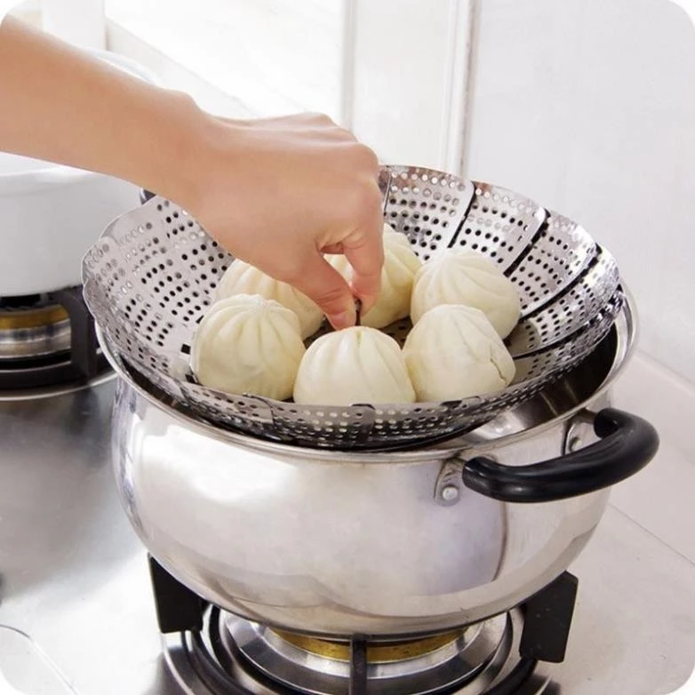 Rổ Hấp Inox Sáng Bóng Không gỉ - Rổ hấp đa năng