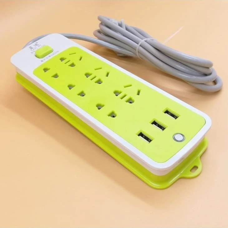 Ổ Cắm Điện Đa Năng Chống Giật Có 3 Cổng USB Sạc Điện Thoại – Sạc Trực Tiếp – Tiết Kiệm Điện Màu Xanh Lá