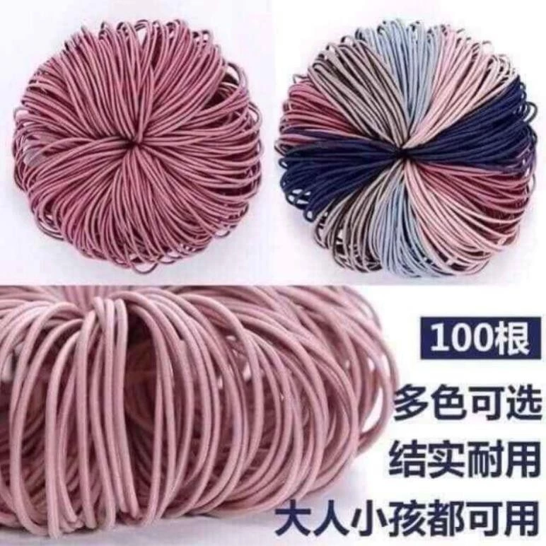 COMBO 100 CHUN BUỘC TÓC GIÁ RẺ TÚI ZIP - Mix nhiều màu dễ thương