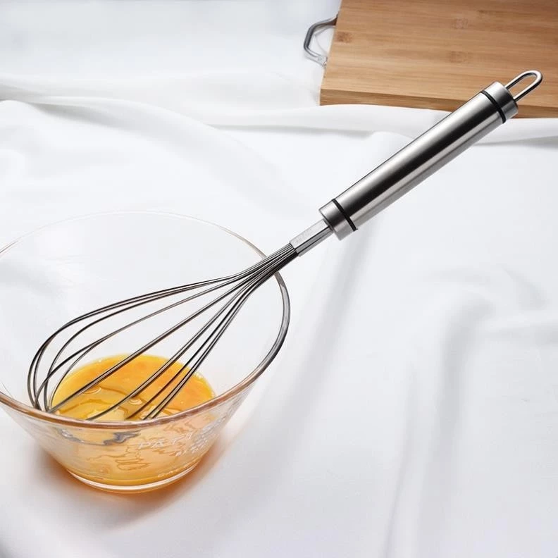 Dụng cụ đánh trứng cầm tay, Cây phới lồng tròn đánh trứng, khuấy trộn bột, đánh bông kem bơ bằng thép không gỉ inox