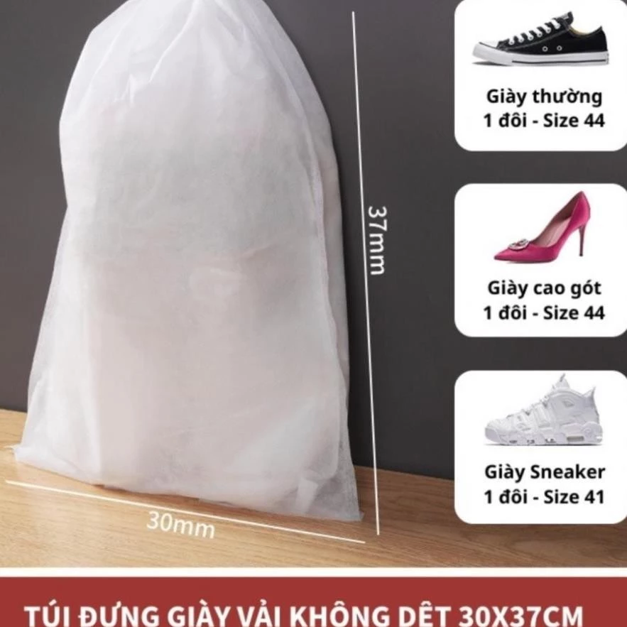 Combo 10 Túi đựng giày đa năng vải không dệt miệng có dây rút tiện lợi