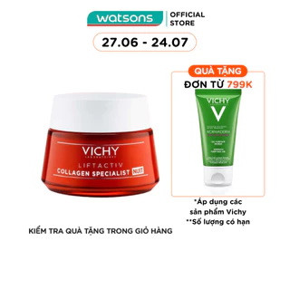 Kem Dưỡng Ban Đêm Vichy Sáng Da, Mờ Thâm Nám Liftactiv Collagen Specialist Night 50ml